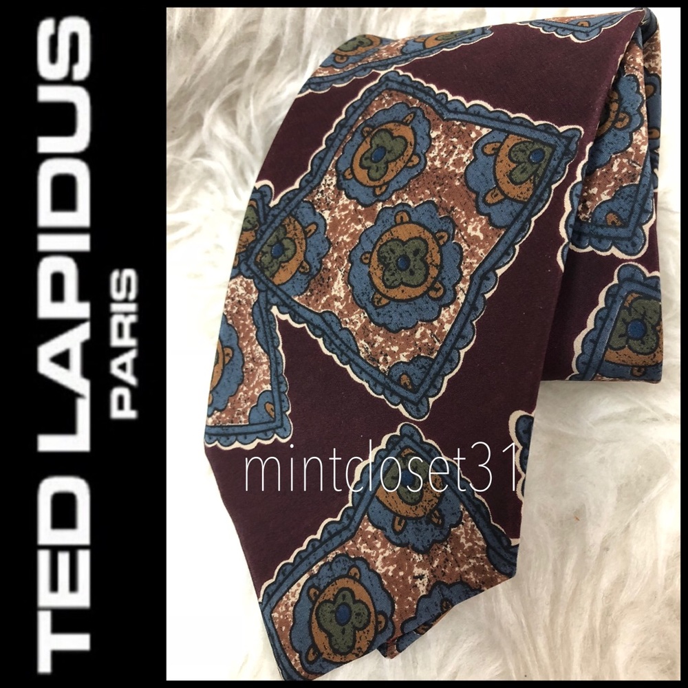 Ted Lapidus Italy Silk Tie - Picture 2 of 10
